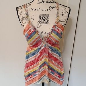 🌈American Rag Asymmetrical Colorful Striped Top